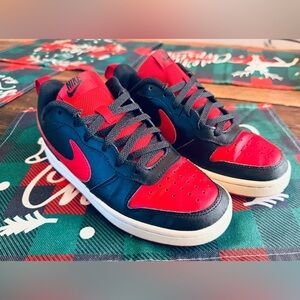 Nike Boys Court Borough Low 2 “Bred” -Black and Red Sneakers size 5Y